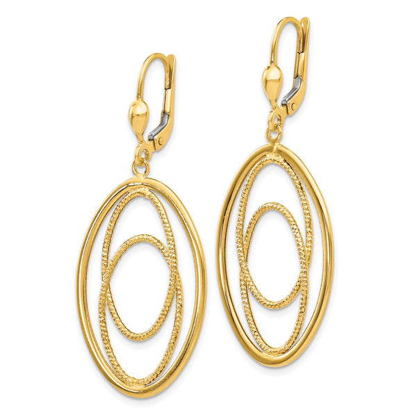 14K Gold Textured Dangle Earrings