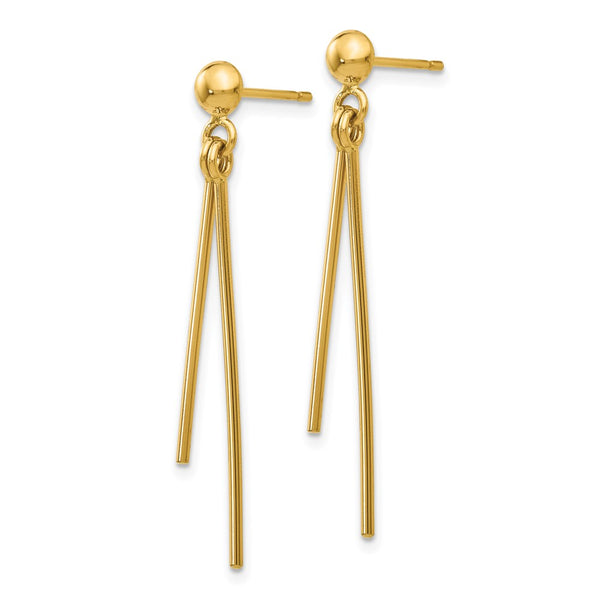 14K Gold Polished Dangle Post Earrings