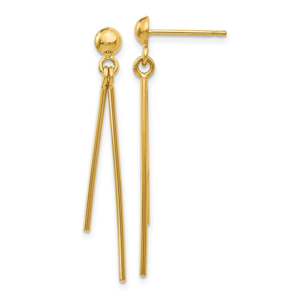 14K Gold Polished Dangle Post Earrings