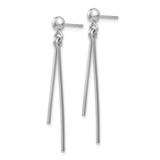 High-Quality 14K White Gold Polished Drop Earrings | Stylish & Affordable Design
