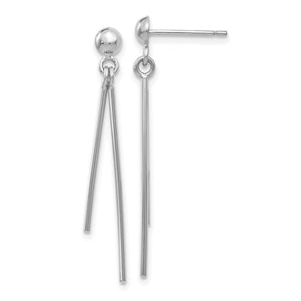 High-Quality 14K White Gold Polished Drop Earrings | Stylish & Affordable Design