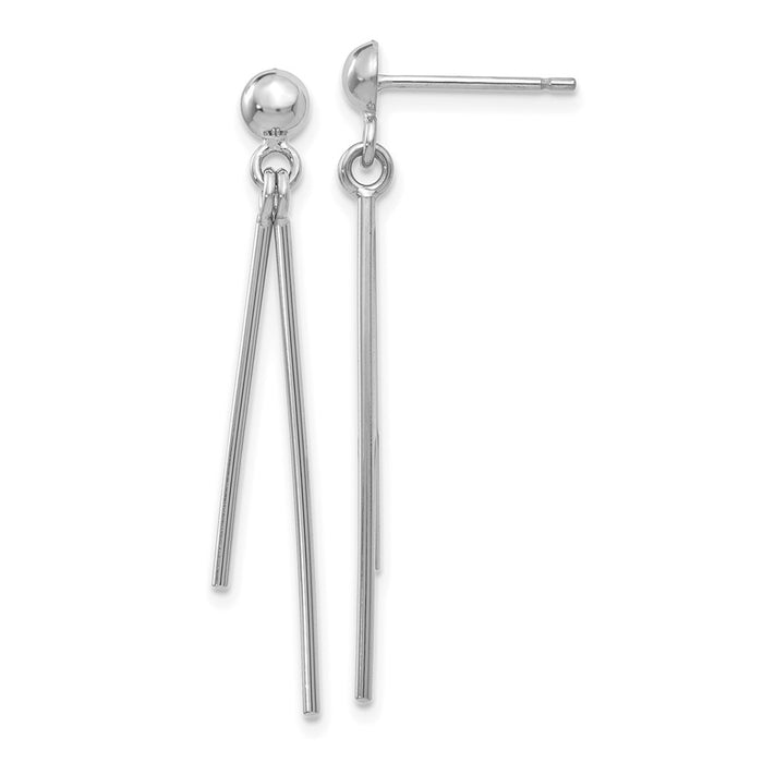 High-Quality 14K White Gold Polished Drop Earrings | Stylish & Affordable Design-1