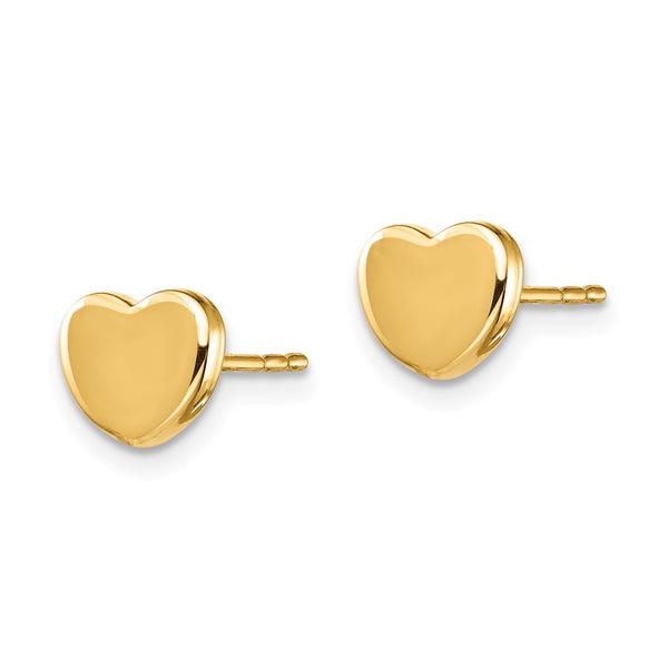 14K Gold Polished Heart Stud Earrings - Style GR1-1020197