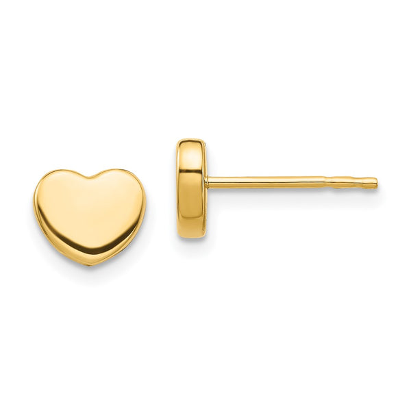 14K Gold Polished Heart Stud Earrings - Style GR1-1020197