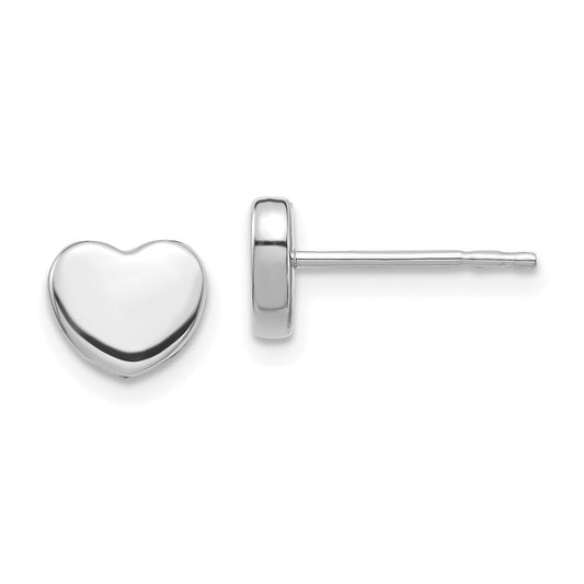 Buy Stylish 14K White Gold Polished Heart Post Earrings - Affordable Luxury!
