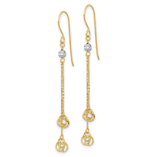 Buy 14K Two-Tone Polished Love Knot Dangle Earrings | Stylish & Affordable!