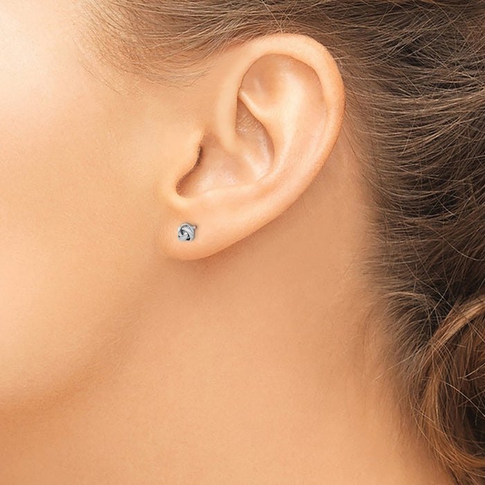 Shop Stylish Polished Love Knot Post Earrings in 14K White Gold - Affordable Elegance-3