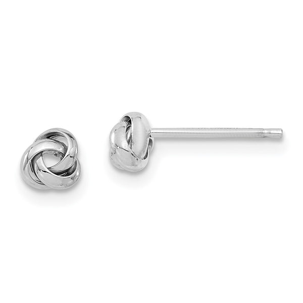 Polished Love Knot Post Earrings in 14K White Gold - Style GR1-1012129
