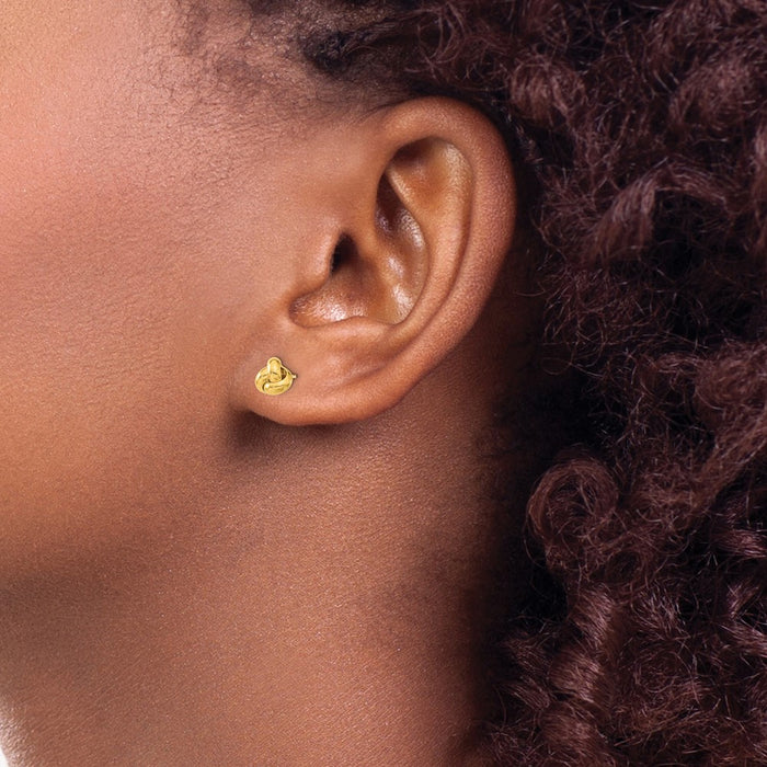 Buy 14K Gold Polished Love Knot Stud Earrings - Stylish Design, Affordable Price!-3