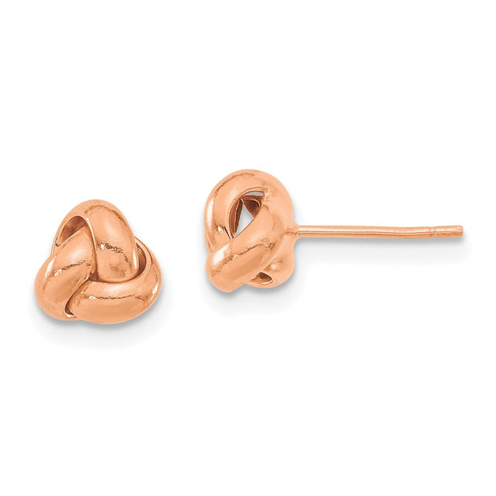 High-Quality 14K Rose Gold Love Knot Stud Earrings - Stylish & Affordable!-1