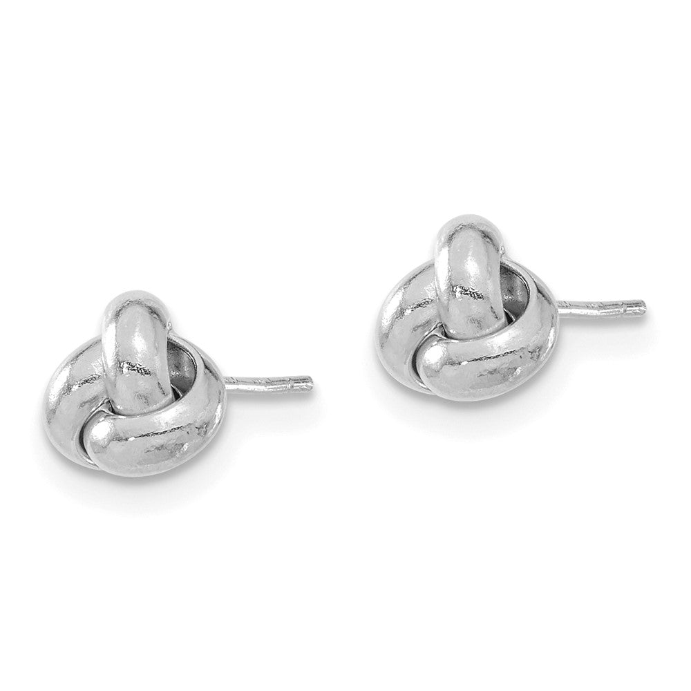 Buy Stylish Polished Love Knot Post Earrings in 14K White Gold - Affordable Luxury