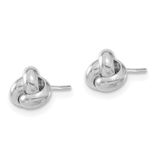 Buy Stylish Polished Love Knot Post Earrings in 14K White Gold - Affordable Luxury
