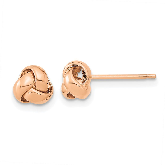 Shop Stylish 14K Rose Gold Love Knot Post Earrings - High-Quality Design-1