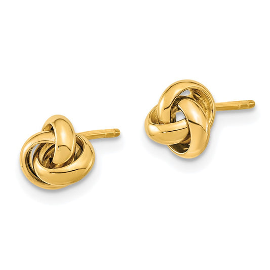 Exclusive 14K Gold Polished Love Knot Stud Earrings - Stylish & Affordable