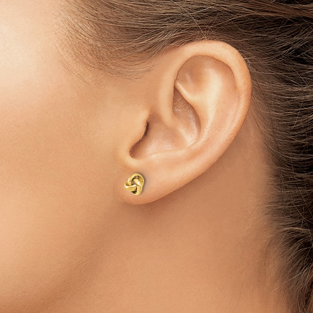 Exclusive 14K Gold Polished Love Knot Stud Earrings - Stylish & Affordable