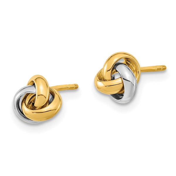 14K Two-Tone Love Knot Stud Earrings - Style GR1-1012141