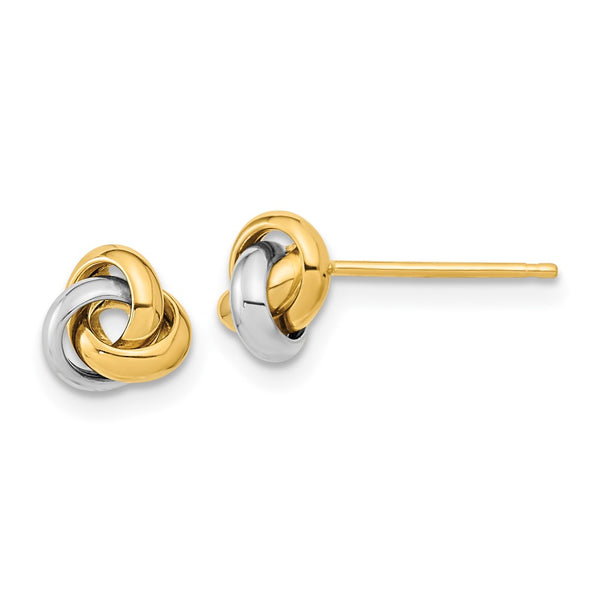 14K Two-Tone Love Knot Stud Earrings - Style GR1-1012141