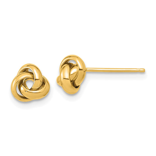 Exclusive 14K Gold Polished Love Knot Stud Earrings - Stylish & Affordable