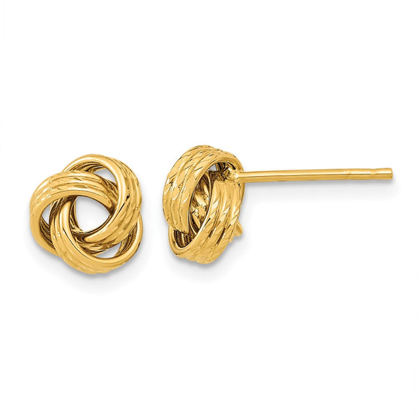14K Gold Polished Love Knot Stud Earrings - Style GR1-1020220