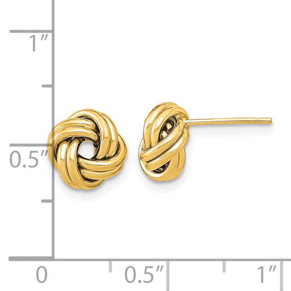 14K Gold Polished Double Love Knot Earrings