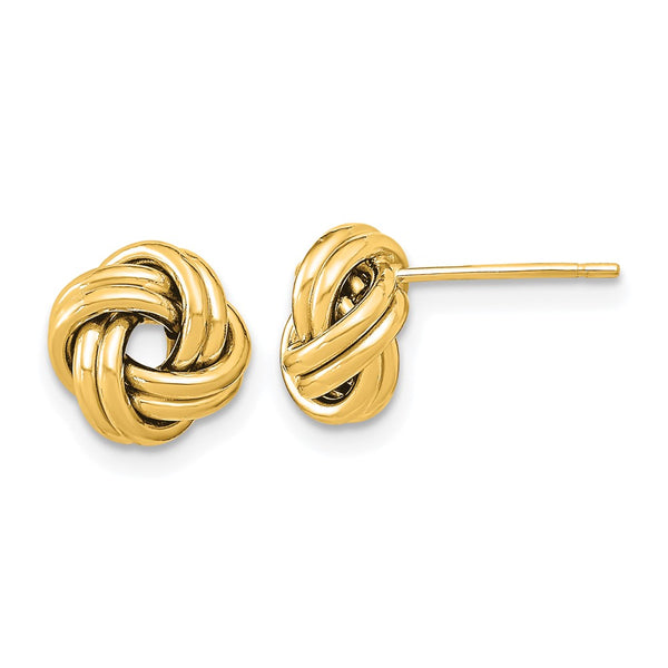 14K Gold Polished Double Love Knot Earrings