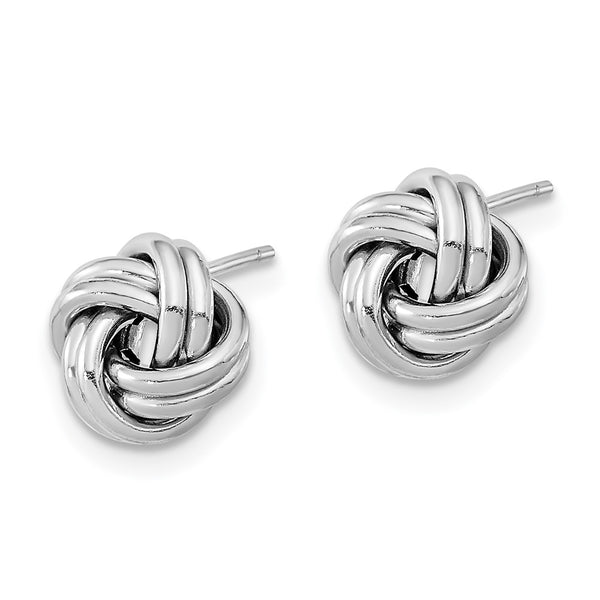 14K White Gold Double Love Knot Earrings