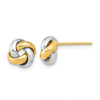 Buy Designer 14K Two-Tone Love Knot Stud Earrings - Stylish & Affordable!