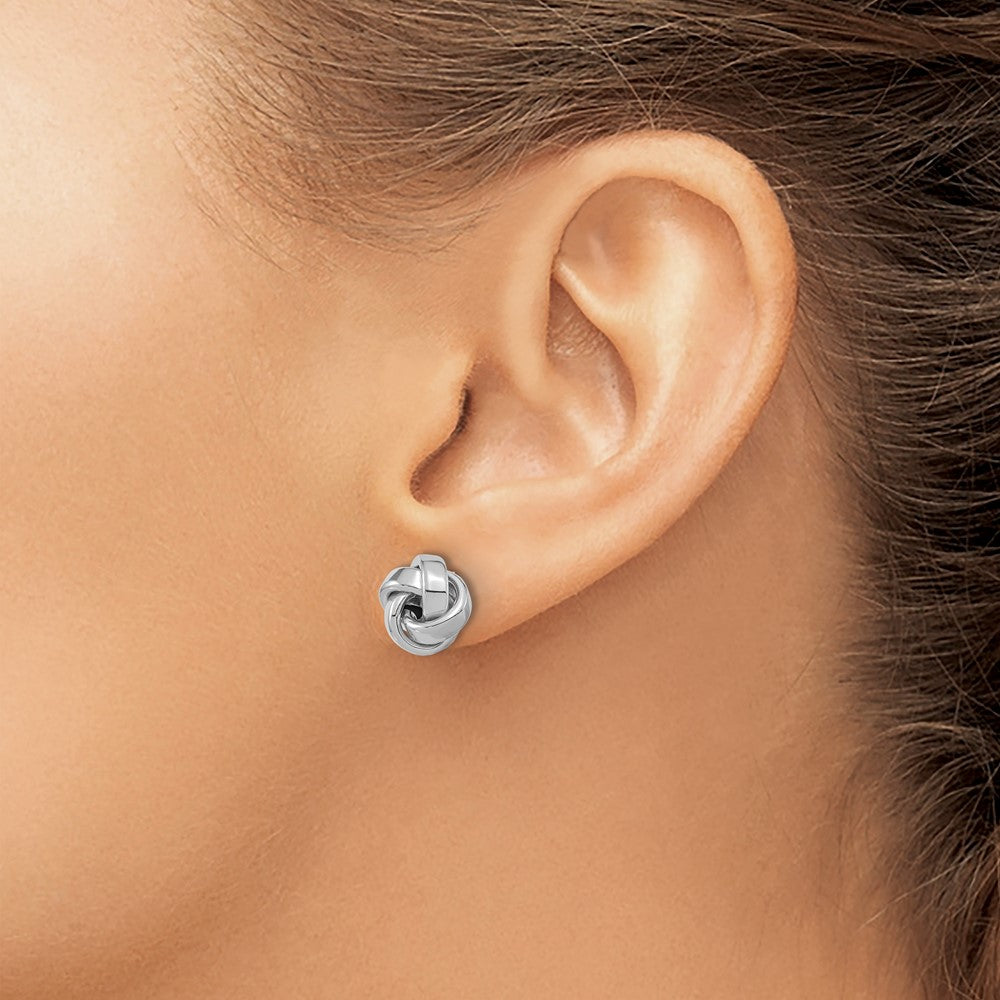 High-Quality 14K White Gold Love Knot Stud Earrings - Stylish & Affordable!