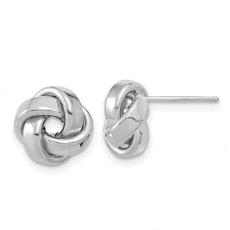 High-Quality 14K White Gold Love Knot Stud Earrings - Stylish & Affordable!