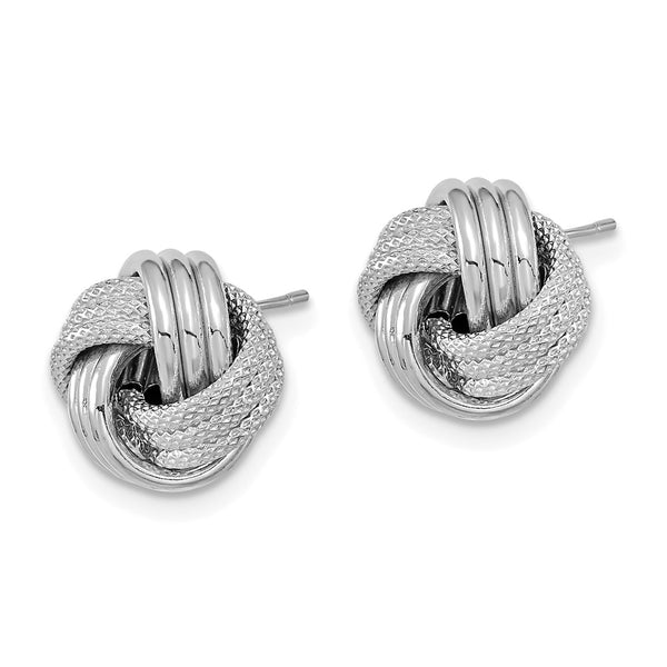 14K White Gold Love Knot Stud Earrings - Style GR1-1012183