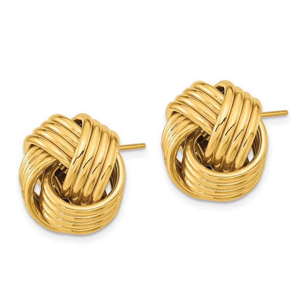 14K Gold Polished Love Knot Stud Earrings - Style GR1-1020242