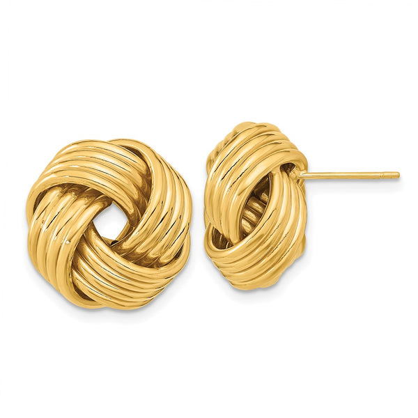 14K Gold Polished Love Knot Stud Earrings - Style GR1-1020242