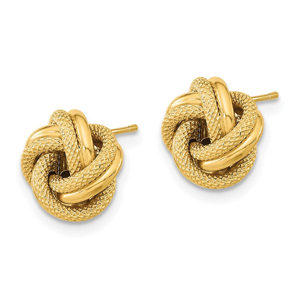 14K Polished Double Love Knot Earrings