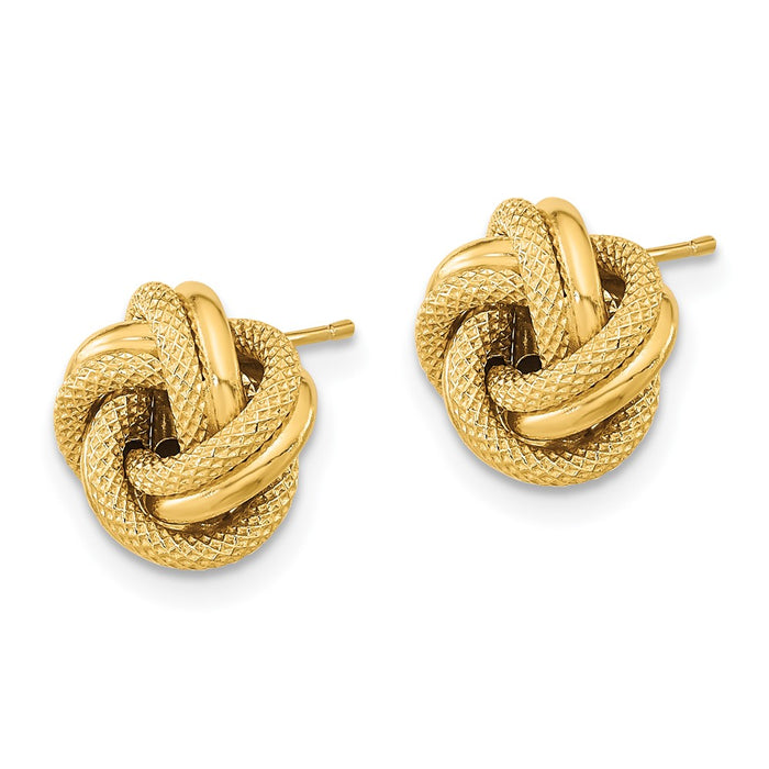 Shop Stylish 14K Polished Double Love Knot Earrings - Affordable Luxury Accessory-2