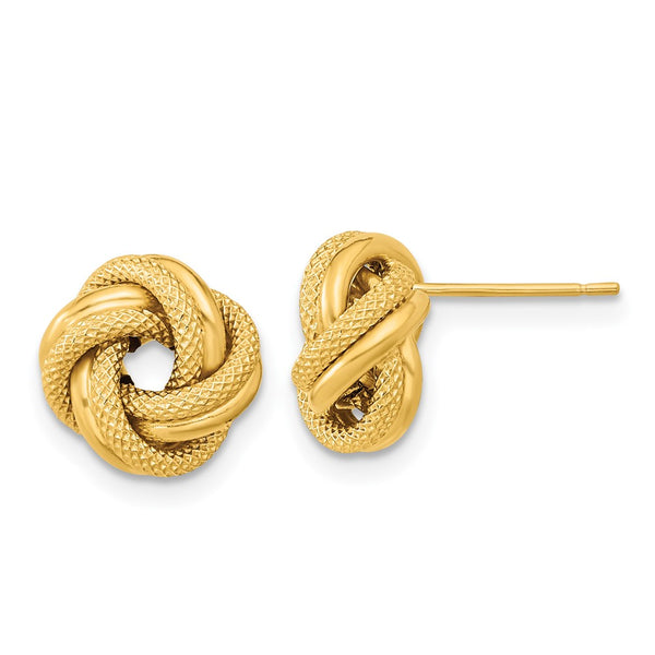14K Polished Double Love Knot Earrings