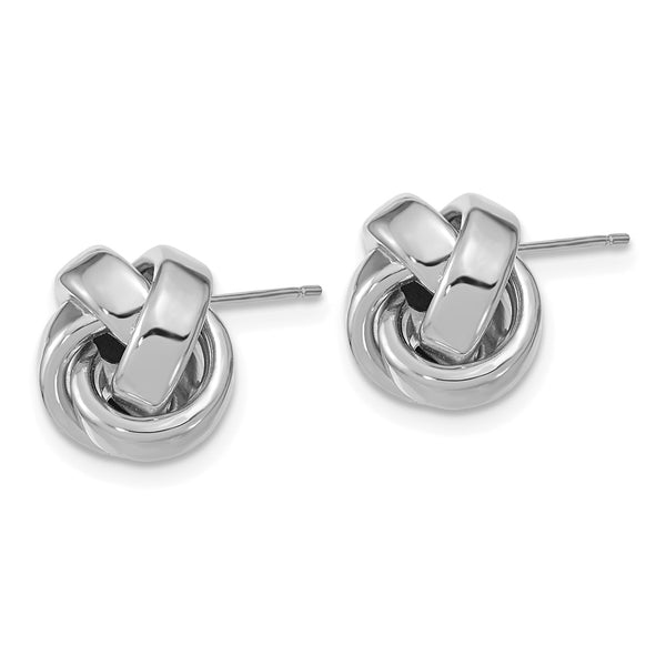 14K White Gold Polished Love Knot Post Earrings - Style GR1-1020250