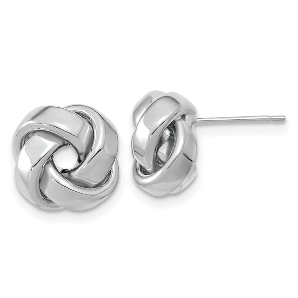 14K White Gold Polished Love Knot Post Earrings - Style GR1-1020250