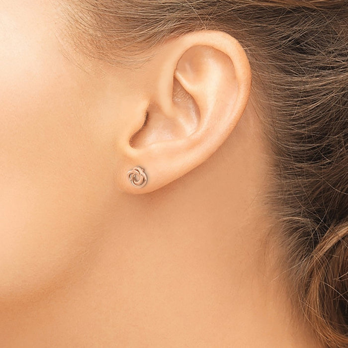 High-Quality 14K Rose Gold Love Knot Stud Earrings - Stylish & Affordable!-3