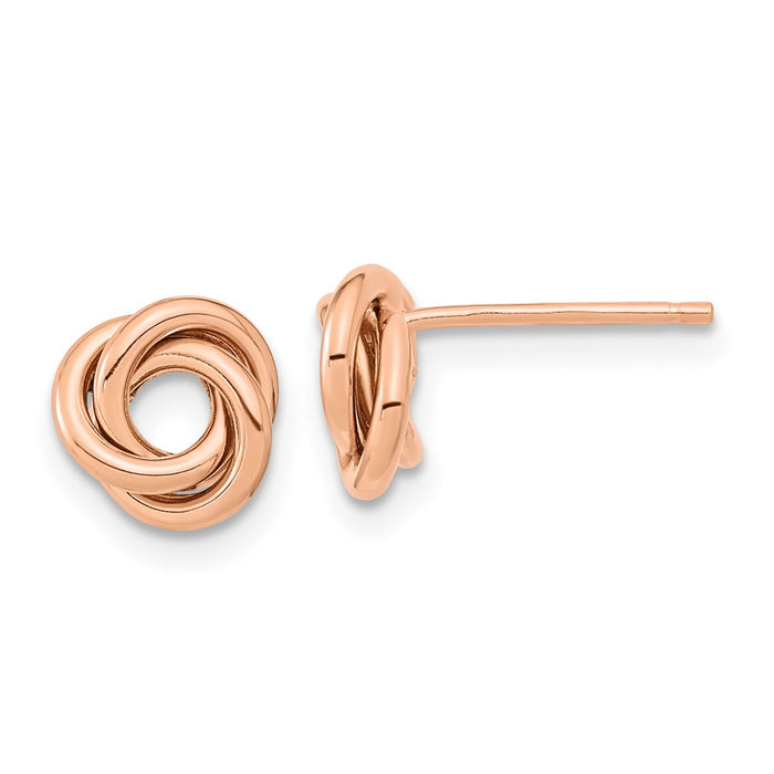 High-Quality 14K Rose Gold Love Knot Stud Earrings - Stylish & Affordable!-1