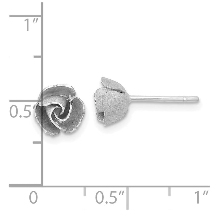 Buy Stylish 14K White Rhodium Double-Circle Rose Earrings | Luxury Design-4