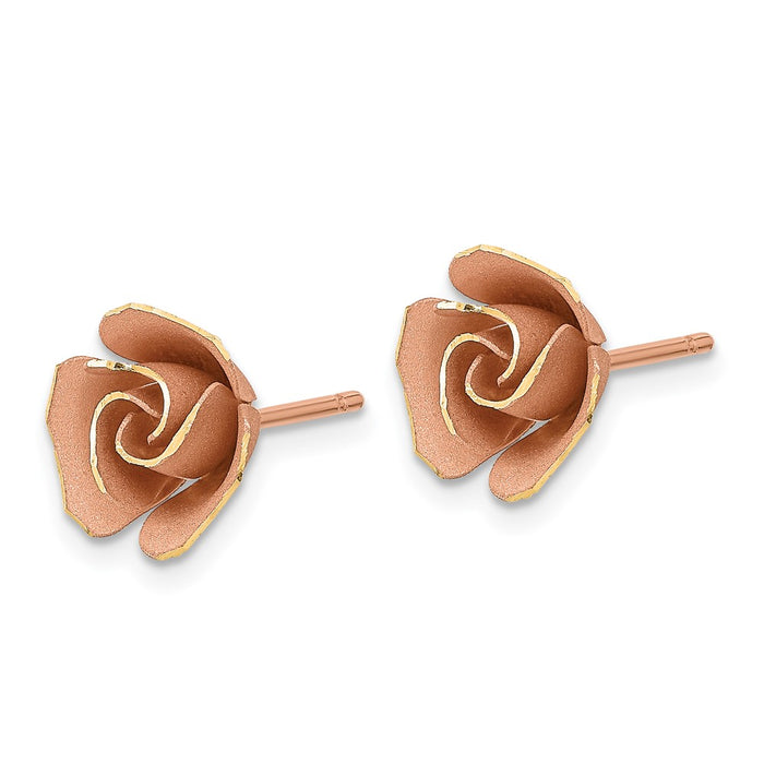 Exclusive 14K White Gold Rose Rhodium Drop Earrings - Stylish Satin Finish-2