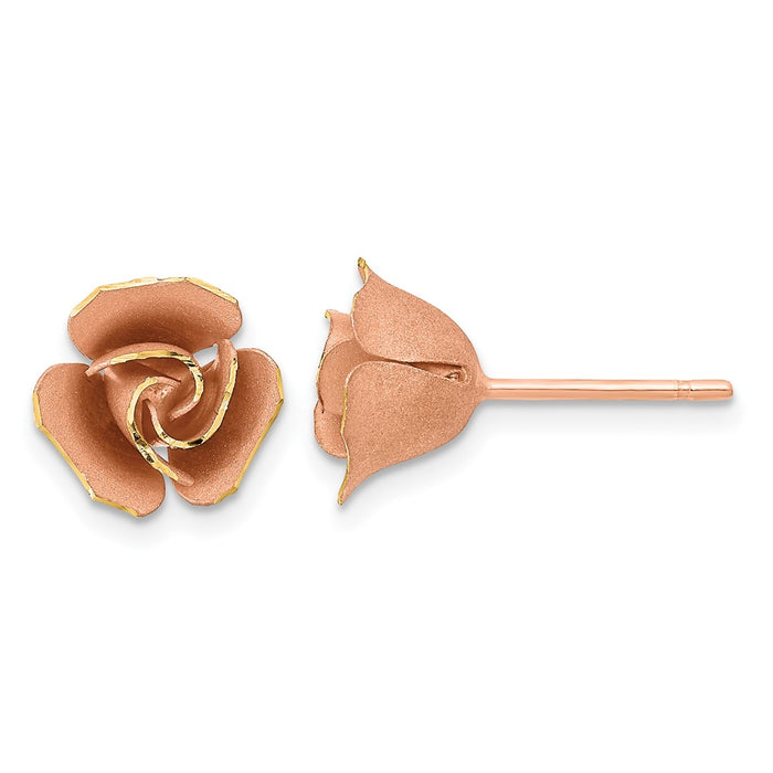 Exclusive 14K White Gold Rose Rhodium Drop Earrings - Stylish Satin Finish-1