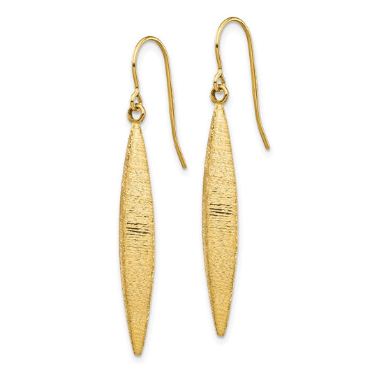 Exclusive 14K Gold Brushed Dangle Earrings - Stylish Design, Affordable Luxury