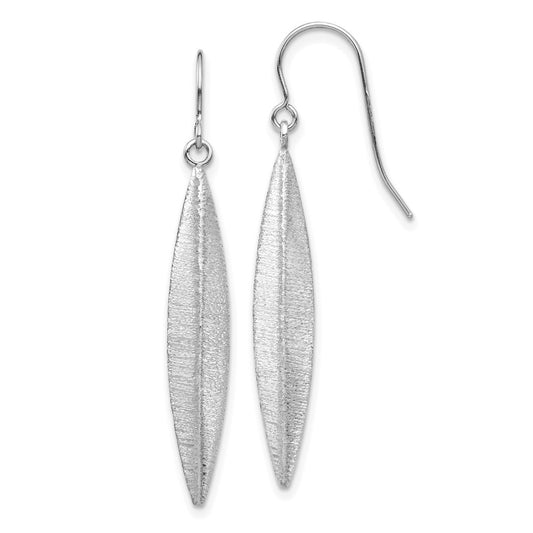 High-Quality Brushed 14K White Gold Dangle Earrings - Stylish Value Accessory