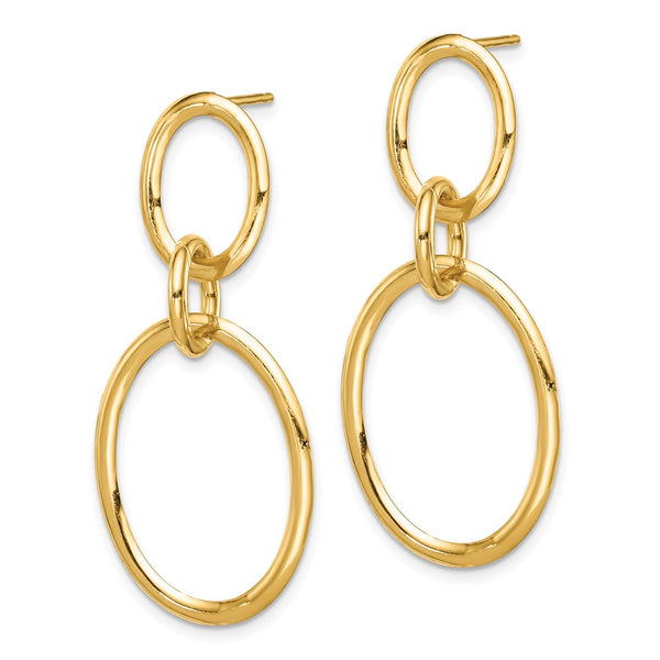 14K Yellow Gold Hoop Earrings - 1.5 inches