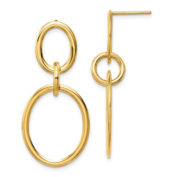 14K Yellow Gold Hoop Earrings - 1.5 inches