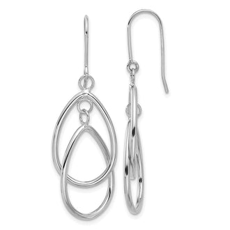 Shop Stylish 14K White Gold Double Teardrop Earrings - Affordable Luxury!
