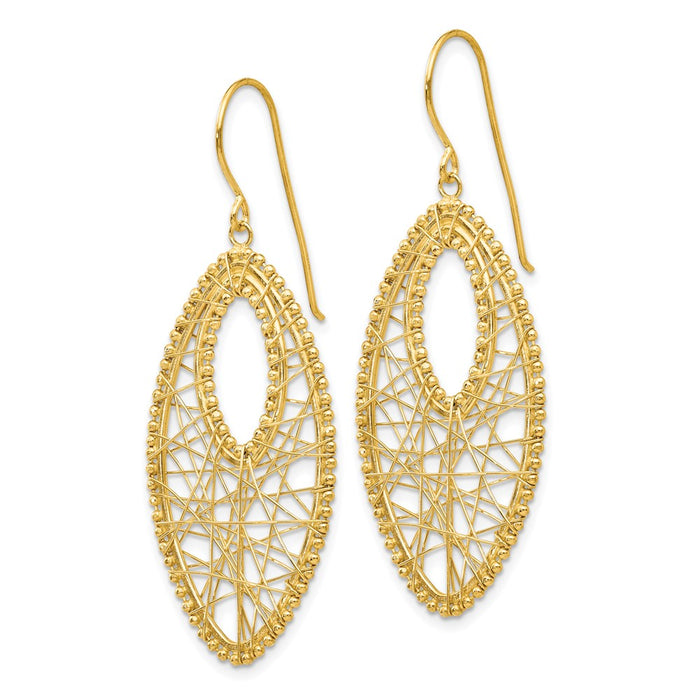 Shop Stylish 14K Gold Oval and Web Design Earrings | Exclusive Offer!-2