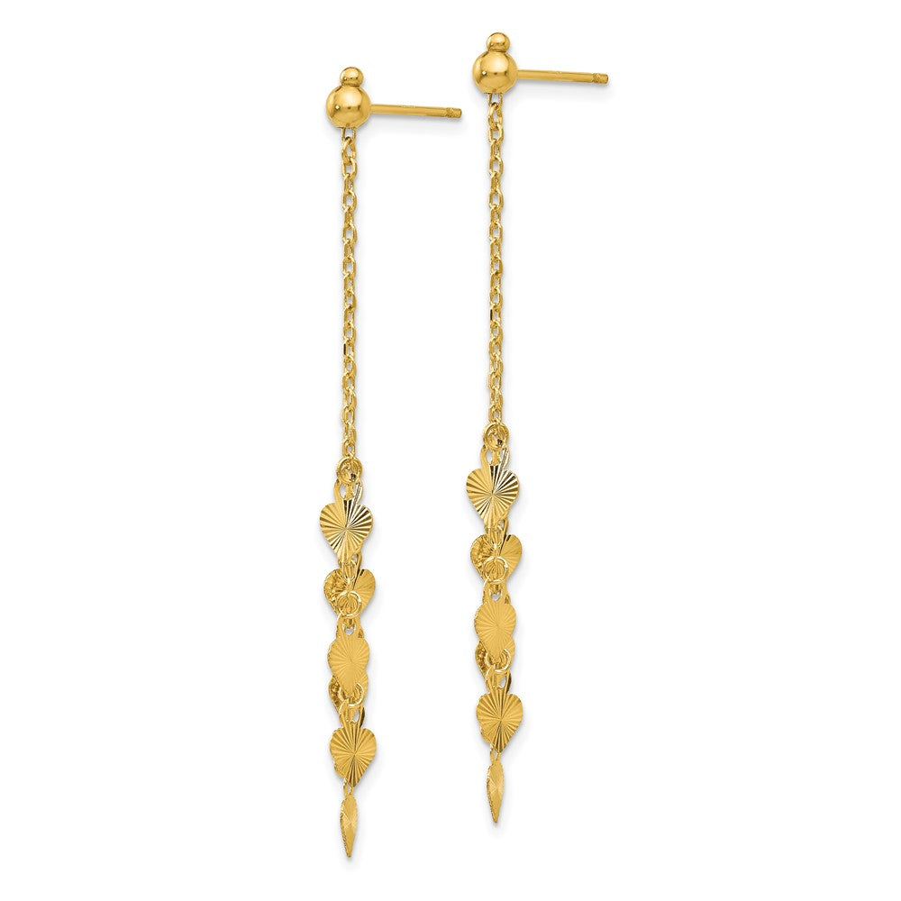 Shop 14K Gold Diamond-Cut Heart Dangle Earrings | Stylish & Affordable Jewelry