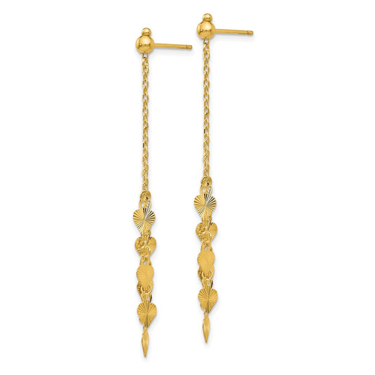 Shop 14K Gold Diamond-Cut Heart Dangle Earrings | Stylish & Affordable Jewelry